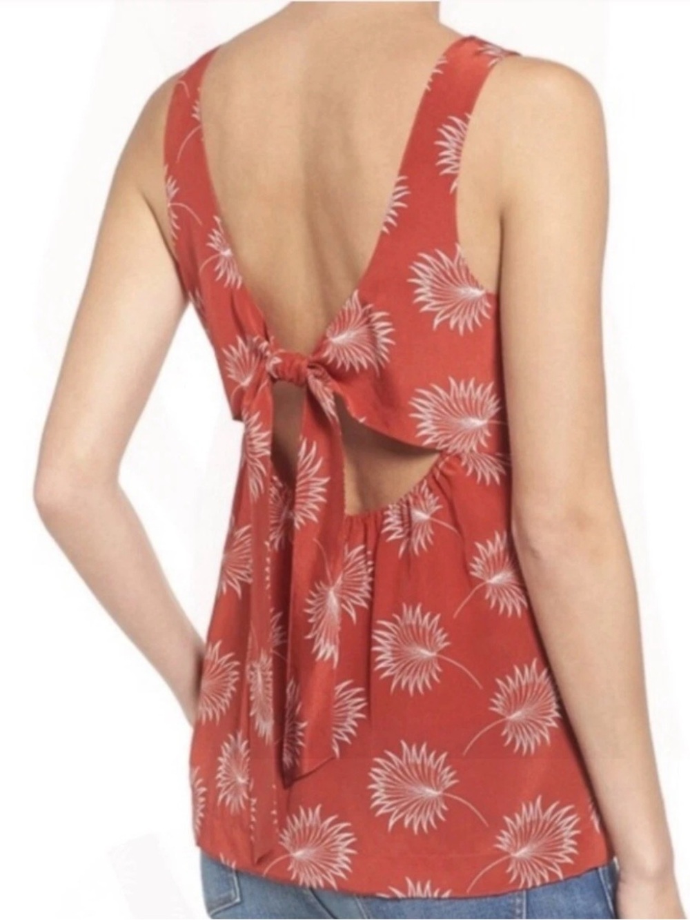 Madewell Silk Sleeveless Rust Top Size Large